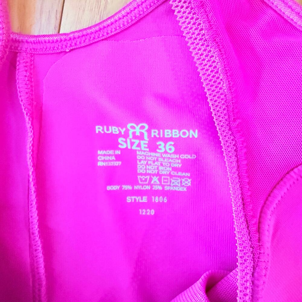 Ruby Ribbon Cami Size 36 Heritage Sheer Hot Pink - Picture 3 of 9